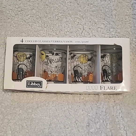 Libbey | Dining | Vintage Libbey Halloween Flare Glasses Set Of 4 | Poshmark